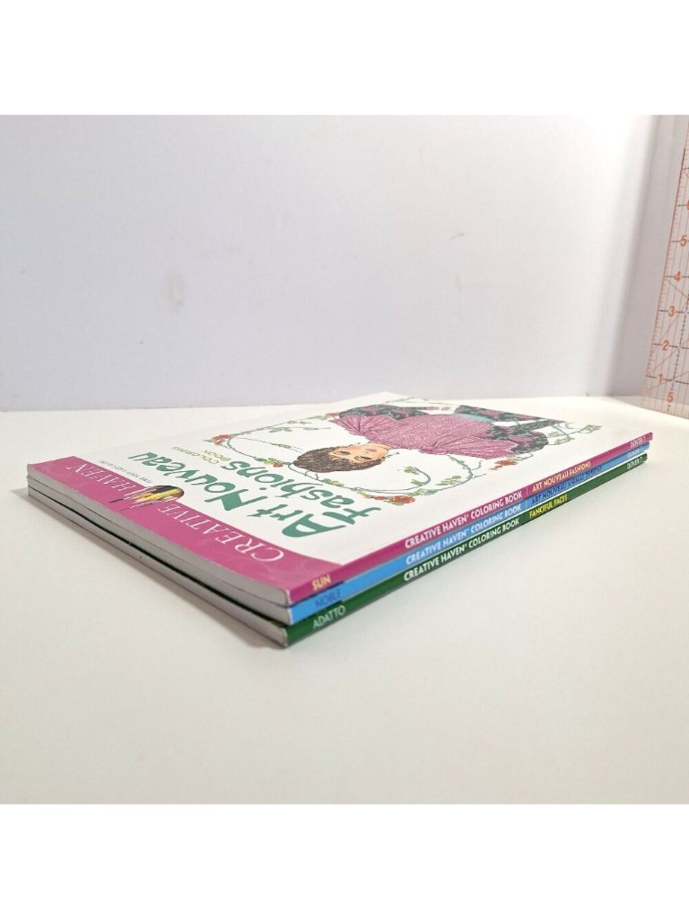 Creative Haven Art Nouveau Animal Fashions Fanciful Faces Coloring Books Lot - Picture 5 of 12